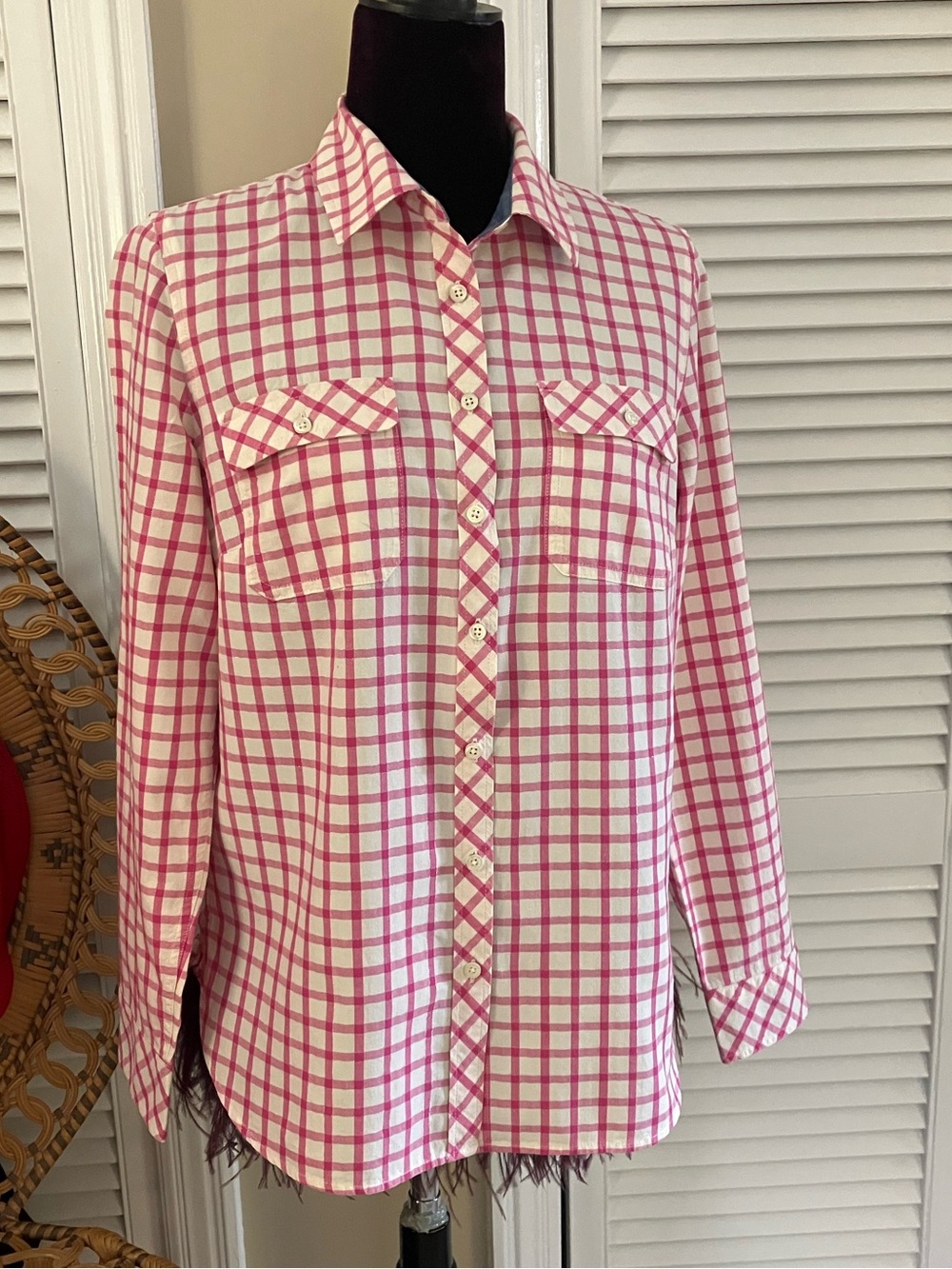 Talbots Pink Plaid Shirt